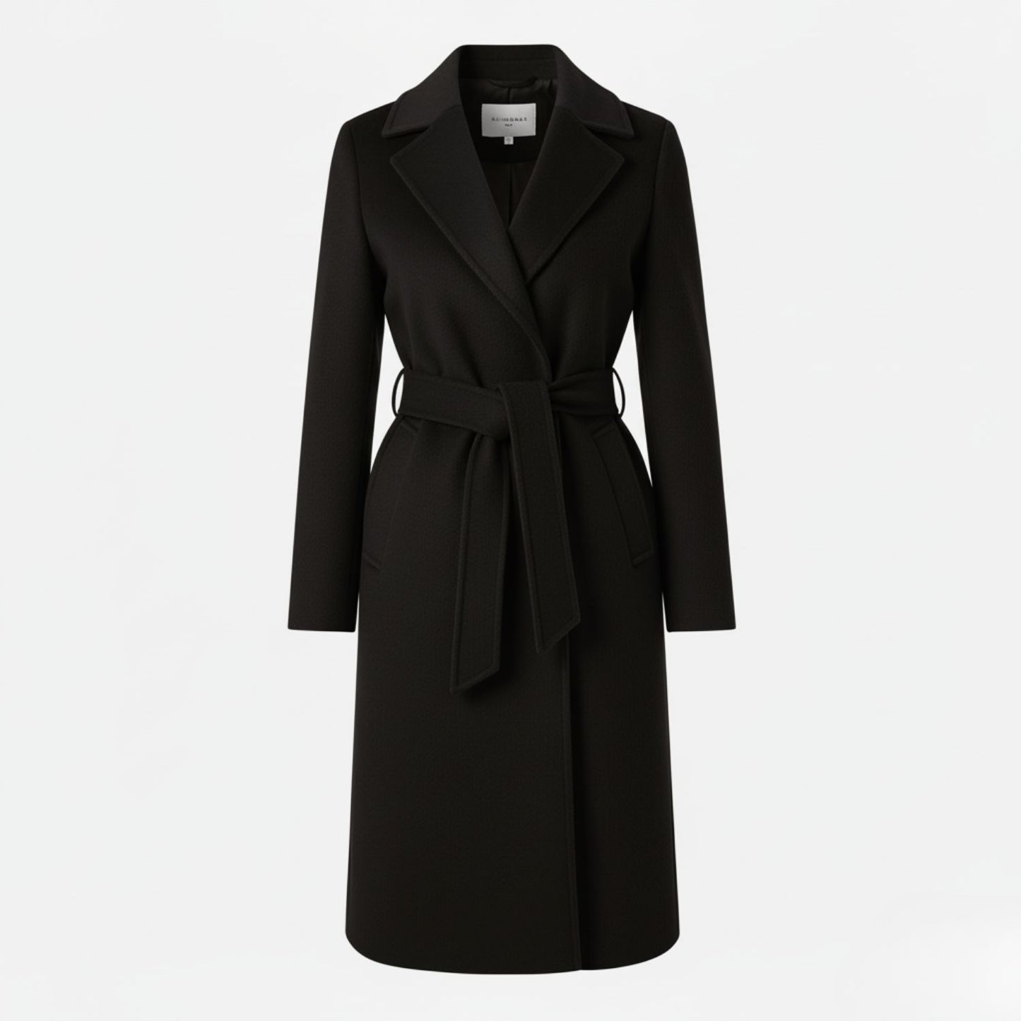 Elegant Belted Overcoat with Refined Tailored Design