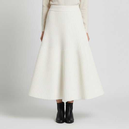 Graceful A-Line Knit Skirt for Effortless Winter Elegance