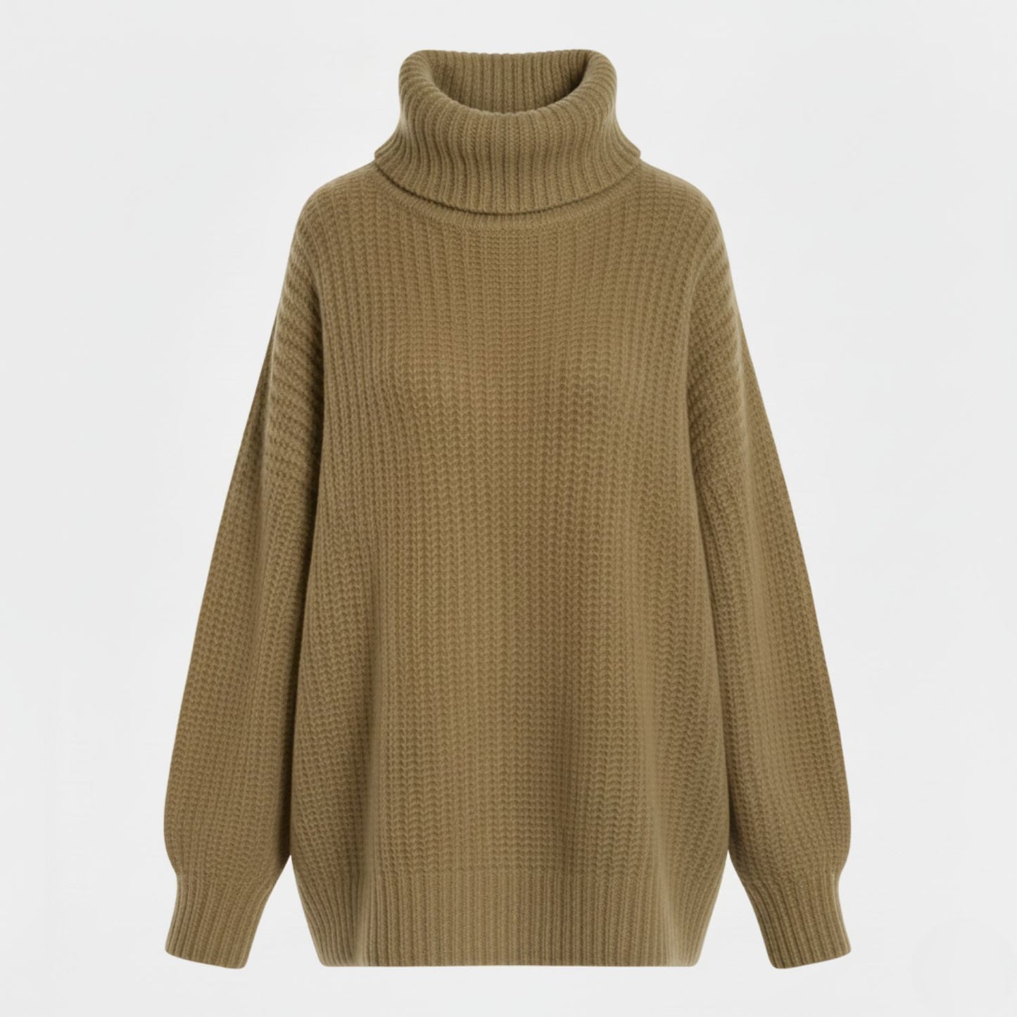 Cozy Oversized Turtleneck Sweater with Elegant Vintage Charm