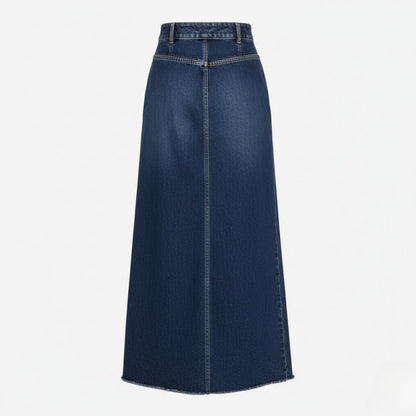 Vintage Denim Maxi Skirt with Effortless Modern Edge