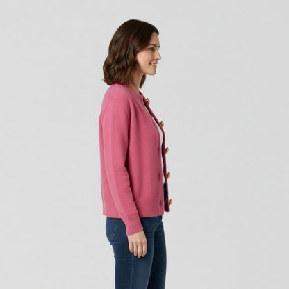 Statement Button Cardigan with Soft Cashmere Blend