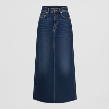 Vintage Denim Maxi Skirt with Effortless Modern Edge