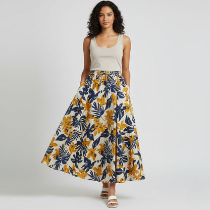 Flowing Floral Maxi Skirt for Relaxed Day-to-Night Outfits