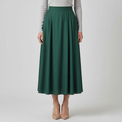 Elegant High-Waist Midi Skirt for Effortless Day-to-Night Style