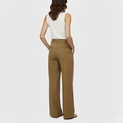 Tailored Wide-Leg Trousers with High-Waist Sophistication