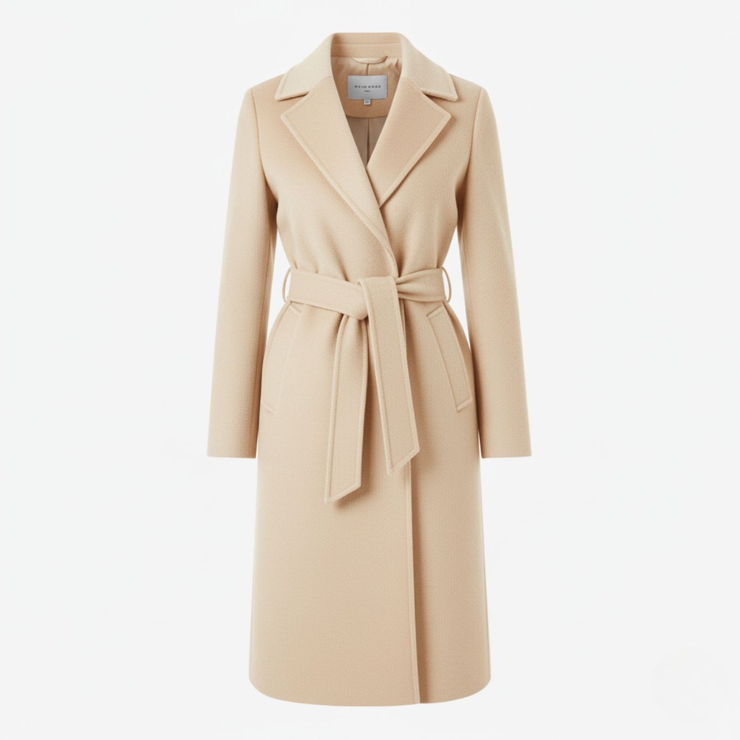 Elegant Belted Overcoat with Refined Tailored Design