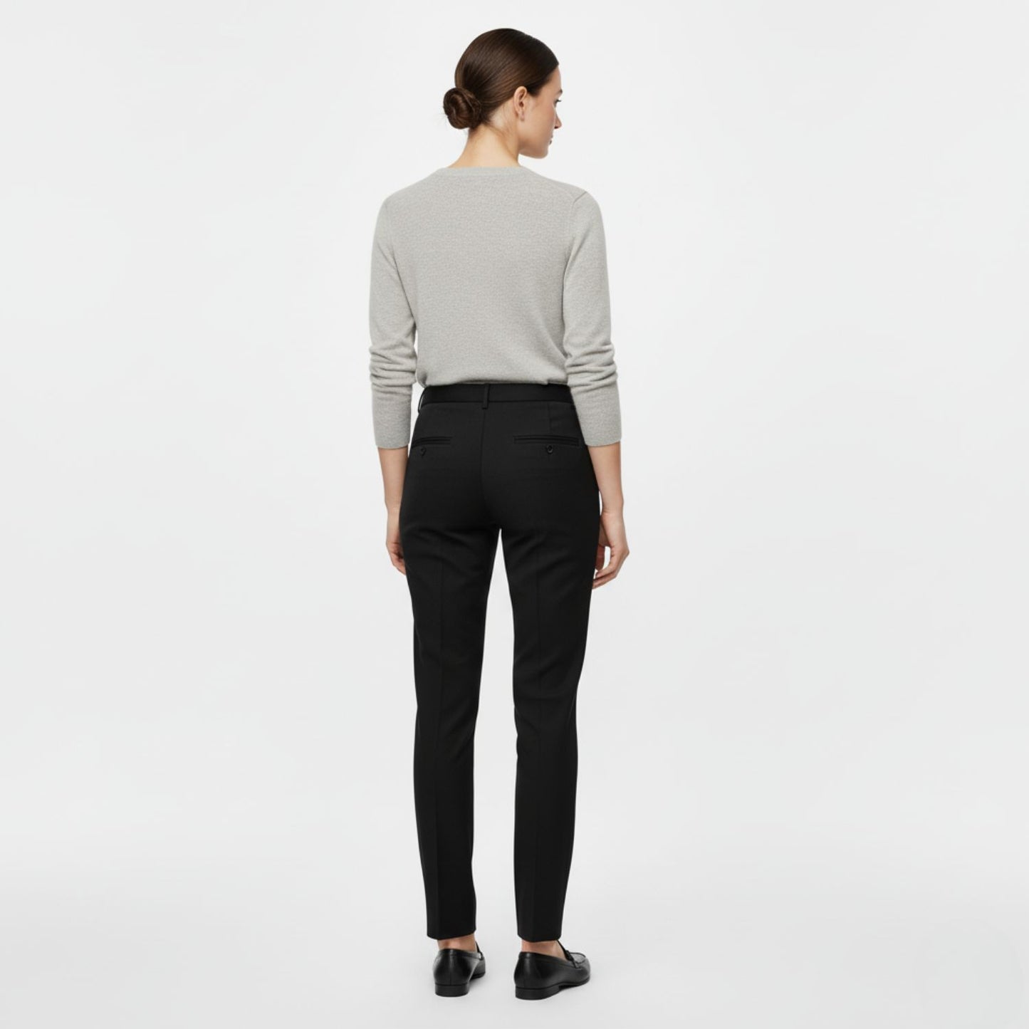 Tailored Wool Trousers with Sleek Tapered Silhouette