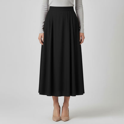 Elegant High-Waist Midi Skirt for Effortless Day-to-Night Style