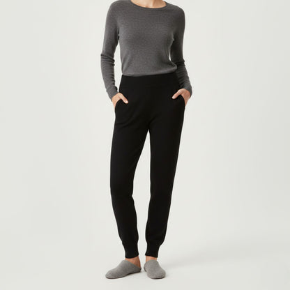 Cozy High-Waist Lounge Pants with Buttery-Soft Cashmere Blend