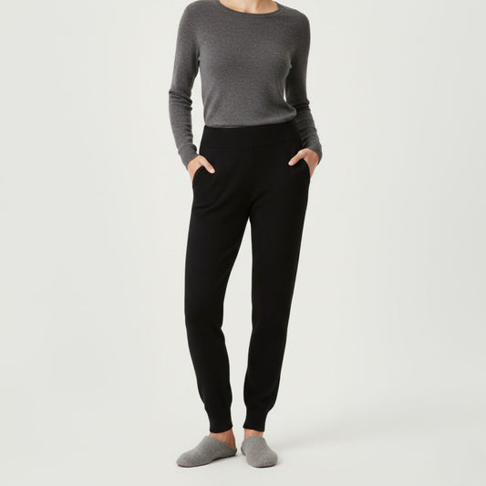 Cozy High-Waist Lounge Pants with Buttery-Soft Cashmere Blend