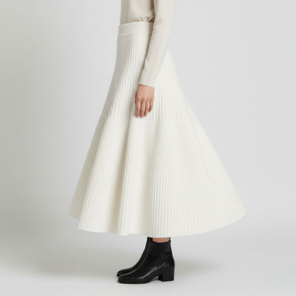 Graceful A-Line Knit Skirt for Effortless Winter Elegance