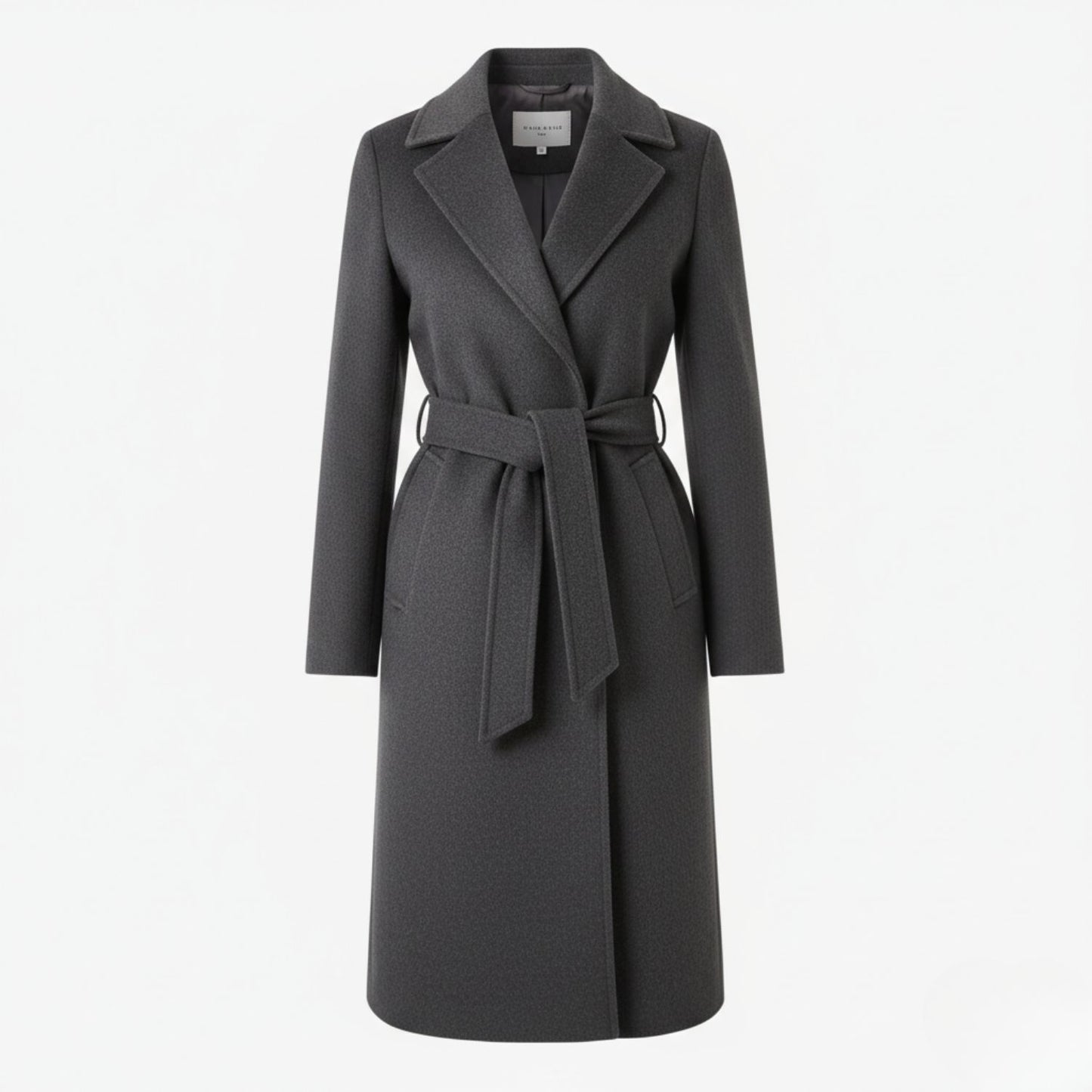 Elegant Belted Overcoat with Refined Tailored Design