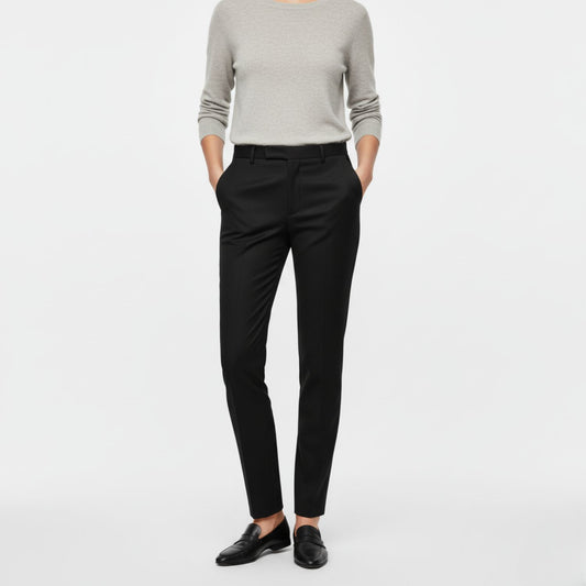 Tailored Wool Trousers with Sleek Tapered Silhouette