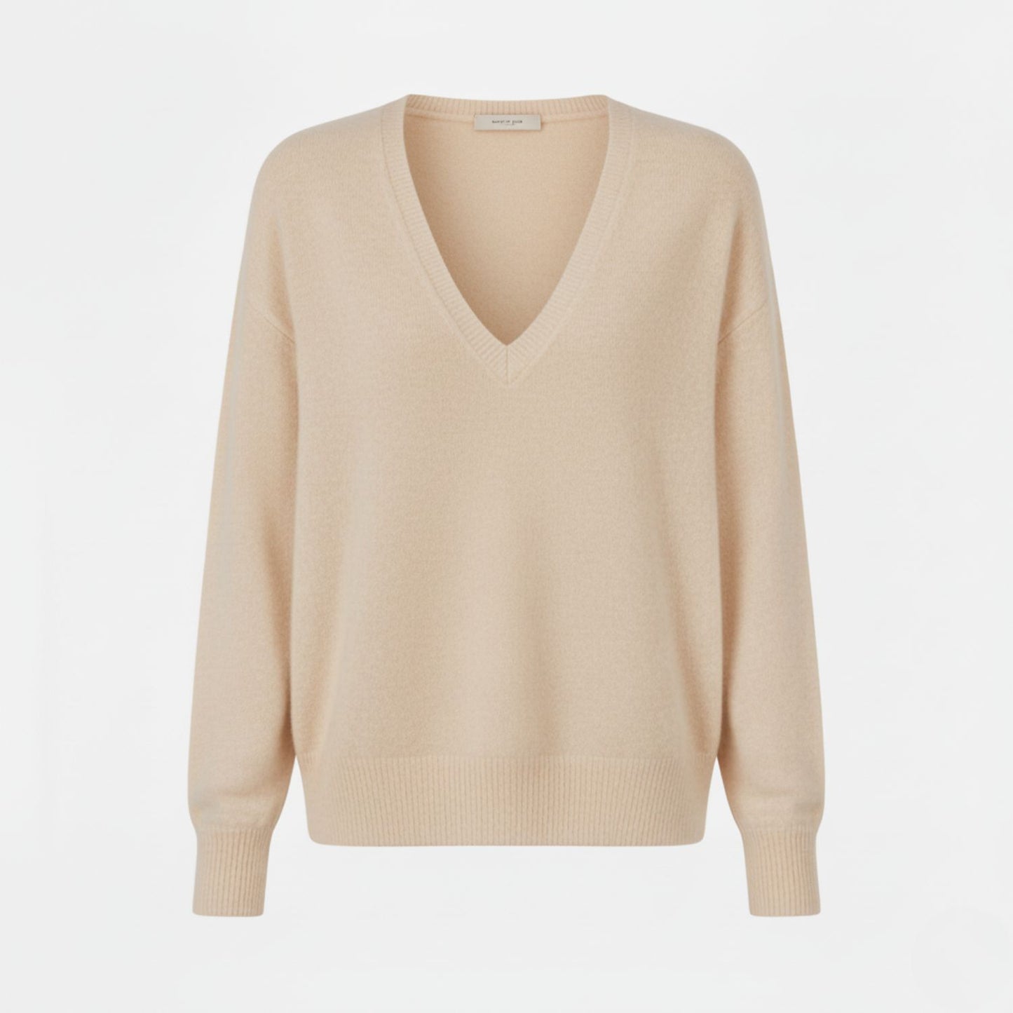 Cozy V-Neck Cashmere Sweater with Minimalist Design