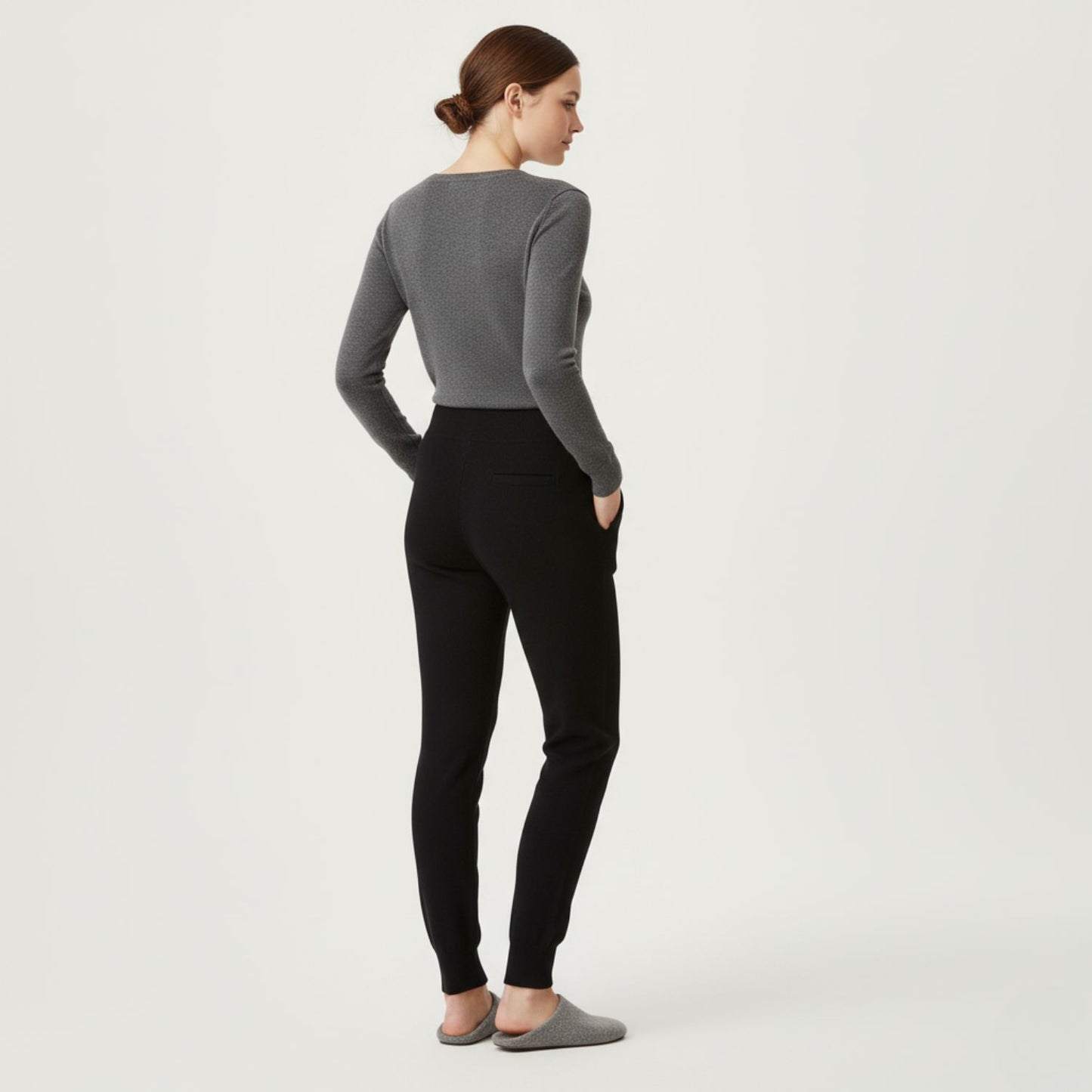 Cozy High-Waist Lounge Pants with Buttery-Soft Cashmere Blend