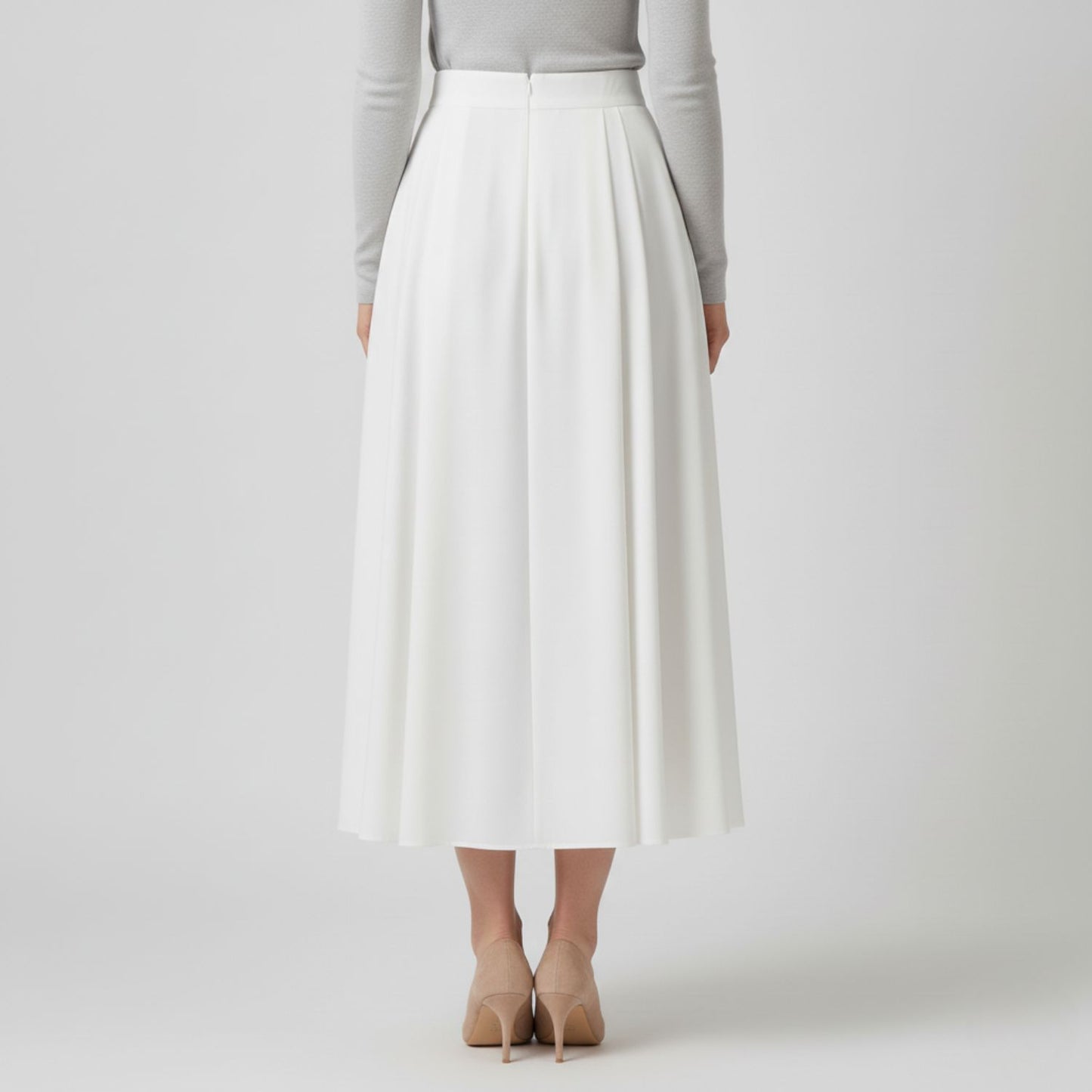 Elegant High-Waist Midi Skirt for Effortless Day-to-Night Style