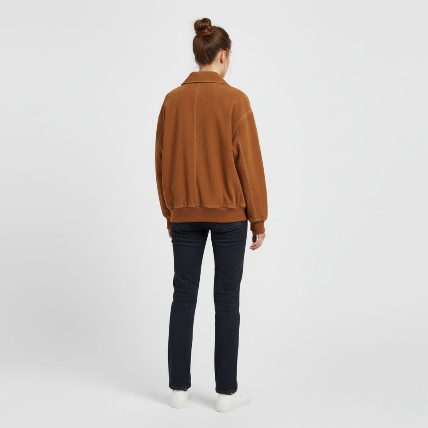 Women’s Suede Bomber Jacket for Effortless Street-to-Evening Style
