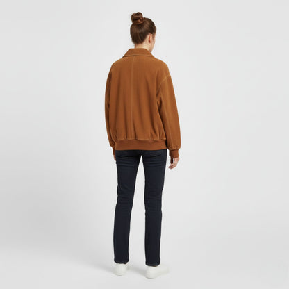 Women’s Suede Bomber Jacket for Effortless Street-to-Evening Style