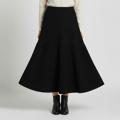 Graceful A-Line Knit Skirt for Effortless Winter Elegance