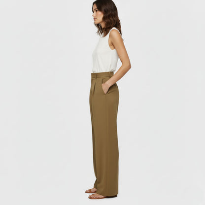 Tailored Wide-Leg Trousers with High-Waist Sophistication