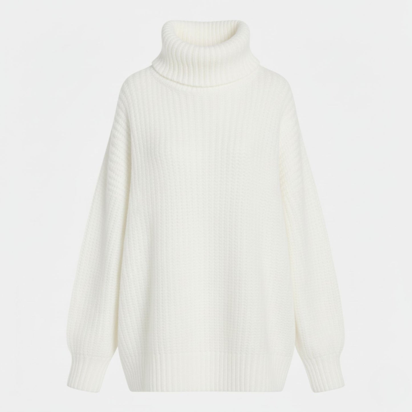 Cozy Oversized Turtleneck Sweater with Elegant Vintage Charm