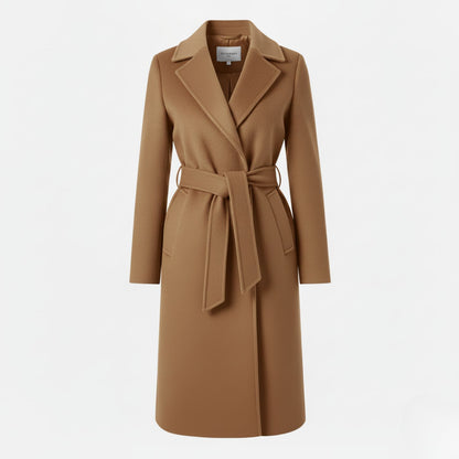 Elegant Belted Overcoat with Refined Tailored Design