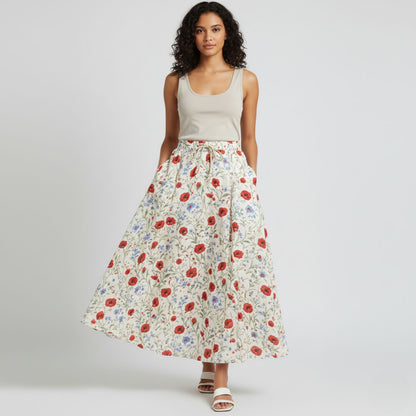 Flowing Floral Maxi Skirt for Relaxed Day-to-Night Outfits