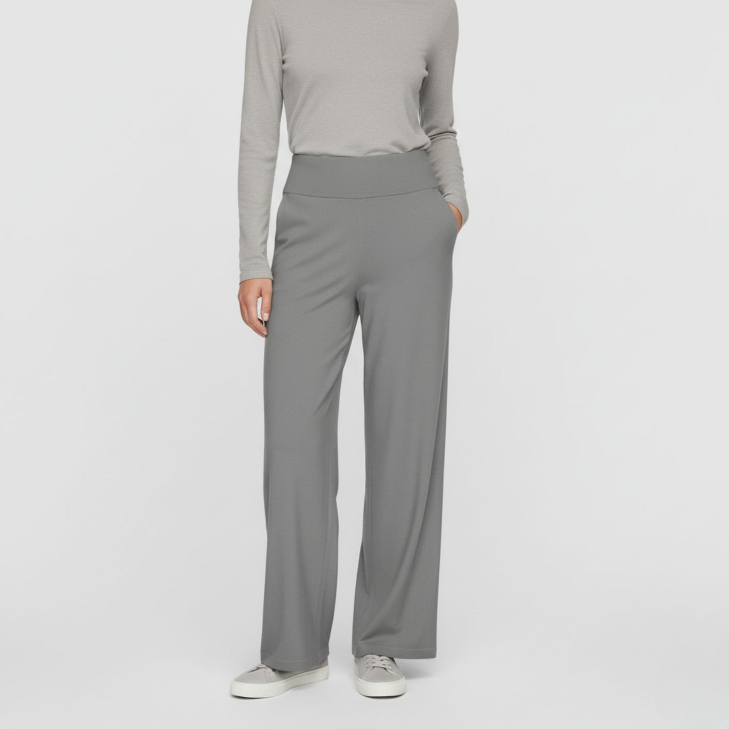 Wide-Leg Merino Lounge Pants with Chic High-Waist Comfort