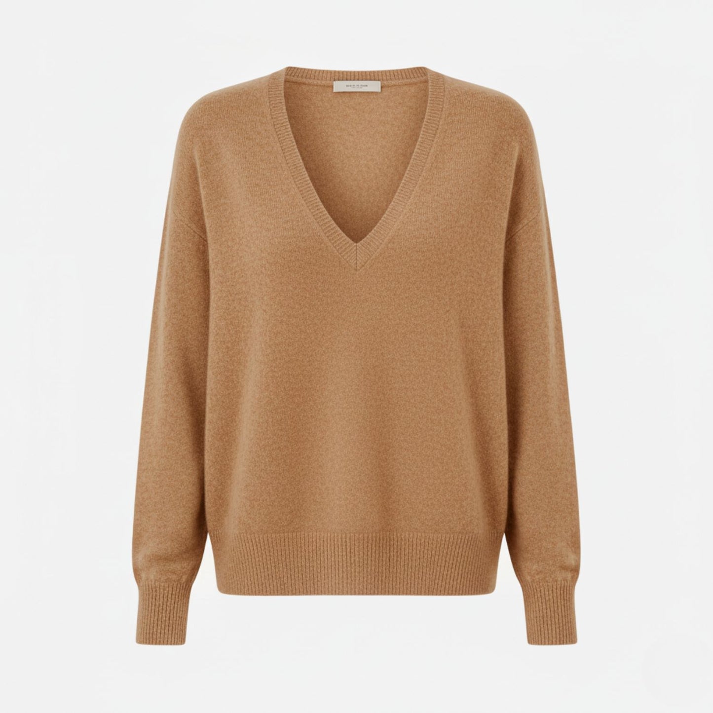 Cozy V-Neck Cashmere Sweater with Minimalist Design