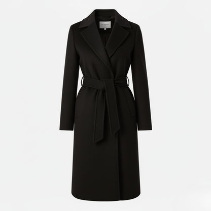 Elegant Belted Overcoat with Refined Tailored Design