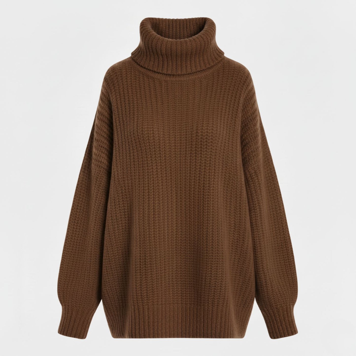 Cozy Oversized Turtleneck Sweater with Elegant Vintage Charm