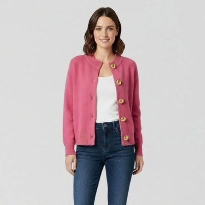 Statement Button Cardigan with Soft Cashmere Blend